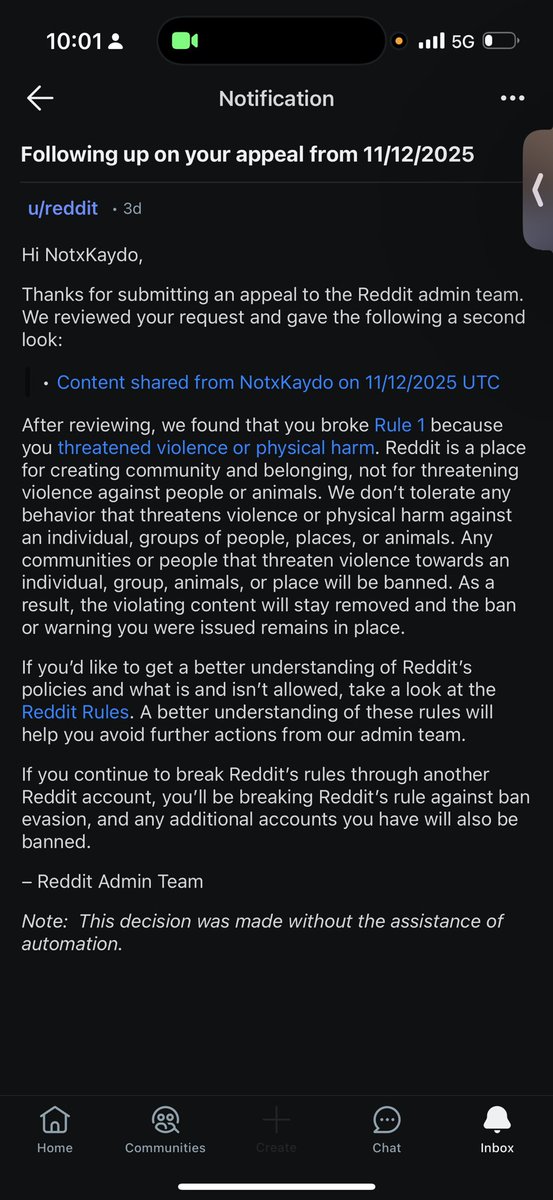 xKaydo's tweet photo. @Reddit How is this threatening violence? https://t.co/WrSj4bQgtO