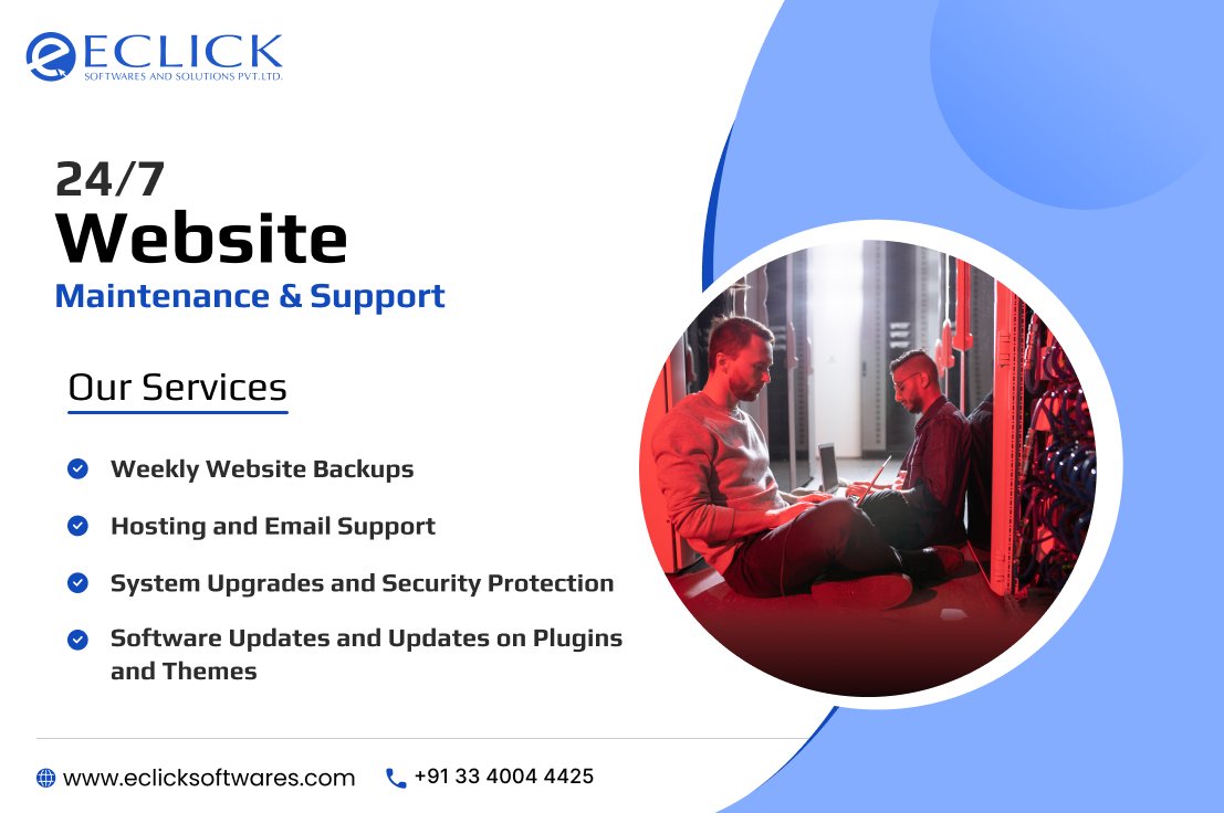 eclicksoftware's tweet image. Ensure your website runs flawlessly with our end-to-end maintenance &amp;amp; support. From updates &amp;amp; security to performance tuning — we keep everything running smooth so you can focus on growth.

+91 33 4004 4425
eclicksoftwares.com
#websitemaintenance #websitesupport