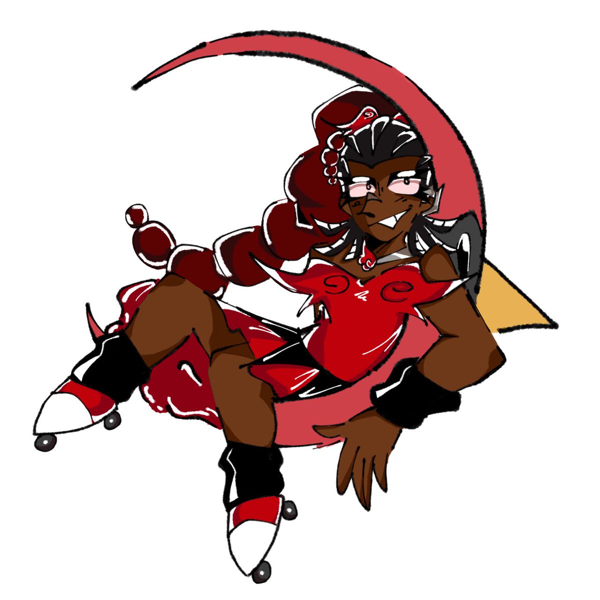 idiotic_eli's tweet image. skarlet roller #oc #cardinalrule