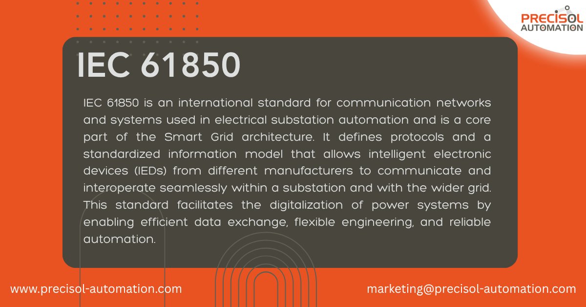 precisol87122's tweet image. #TechTalkFriday!💡

Today’s term: IEC 61850

Stay tuned for more weekly tech insights from Precisol! 

#Precisolautomation #Precisolpost #Techterm #IEC61850 #technicalinsights #fridaypost
