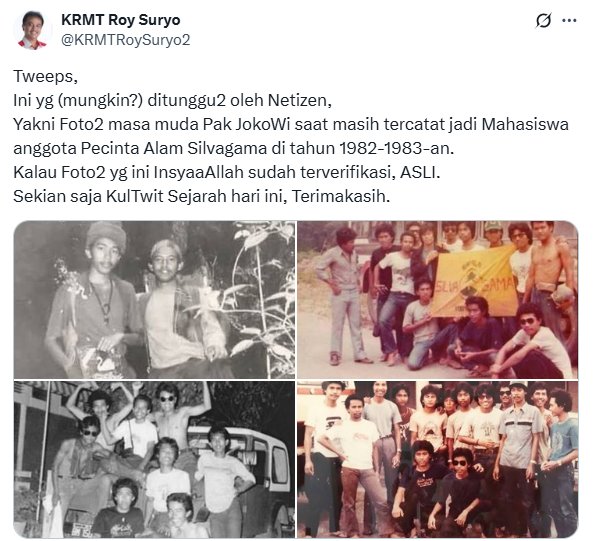 Wah ..ini ga salah <a href="/KRMTRoySuryo/">KRMT Roy Suryo</a>   <a href="/KRMTRoySuryo2/">KRMT Roy Suryo</a>  Pak Jokowi mahasiswa <a href="/UGMYogyakarta/">UGM</a>  ? 
Katanya ijazahnya palsu 🤭