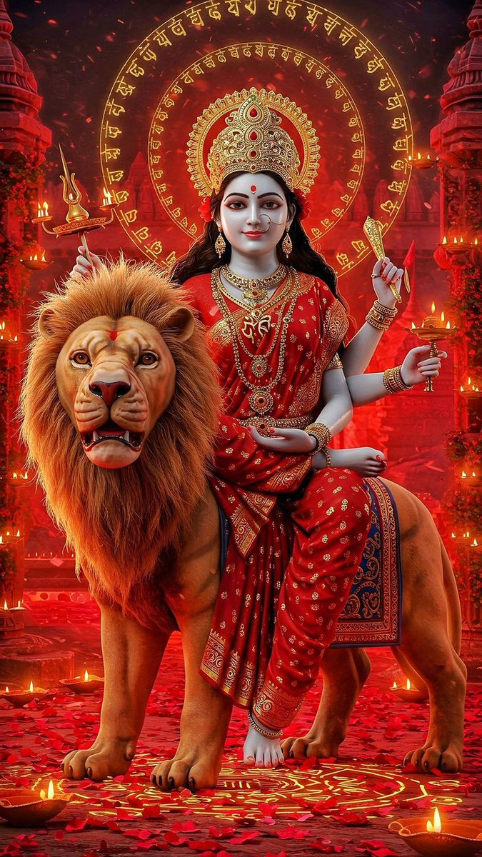 माँ शेरावाली की महिमा अपरम्पार,
उनके चरणों में है भक्तों का संसार।
जय माता दी 🙏