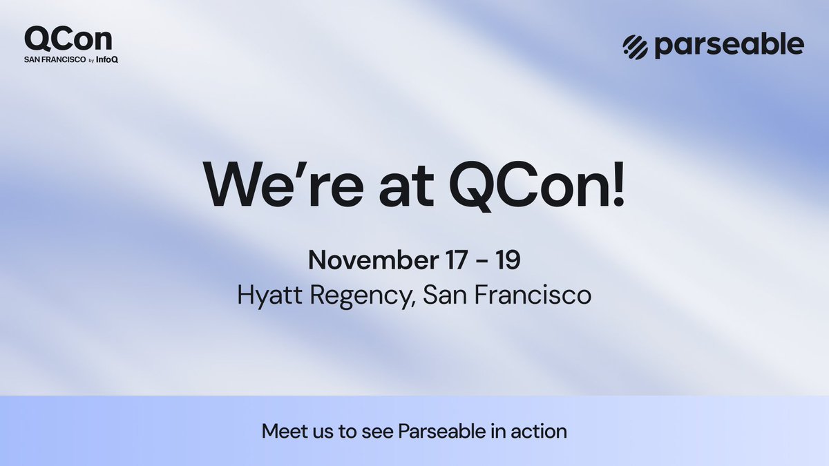 parseablehq's tweet image. Meet the Parseable team at @QCon San Francisco, 17th Nov, 7 AM onwards.

Learn how you can fix issues faster by asking questions to your observability stack. Drill down from alerts → keystone → insights without getting lost in dashboards.

Let&apos;s talk about observability,…