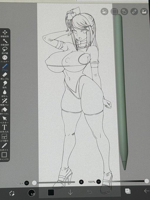 ハイレグブルマの新作描いてました。 明日には仕上げたいと思います。