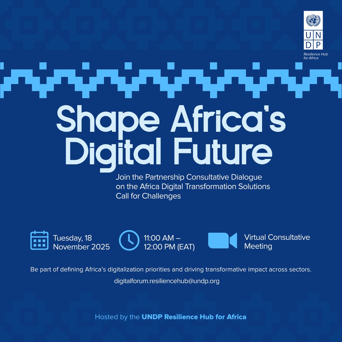 Have questions on the Call for Digitalization Challenges? Join our clinic for guidance and clarifications tomorrow Tuesday, 18 November 2025. 

Register: digitalforum.resiliencehub@undp.org

📩 Submit your challenge today: go.undp.org/iNU