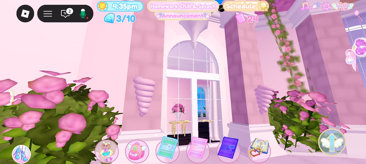 Gavylii's tweet image. Hello @RoyaleHighValks, I would like to request something. I hope you can notice me!! It would be great if you could bring the classroom back to these two doors. I hope you notice my request. I really miss going to the classroom. That’s all!