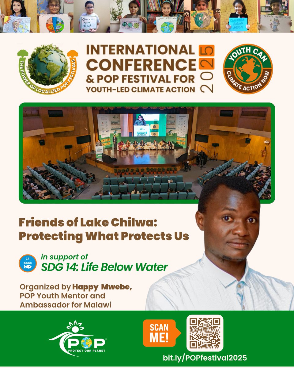 🌊 Friends of Lake Chilwa: Protecting What Protects Us 🌍

Led by Happy Mwebe, POP Youth Mentor &amp; Ambassador for Malawi, this Regional POP Festival in Malawi, supports #SDG14: Life Below Water, inspiring youth to protect Lake Chilwa and its vital ecosystems. 💙

#POPFestival2025