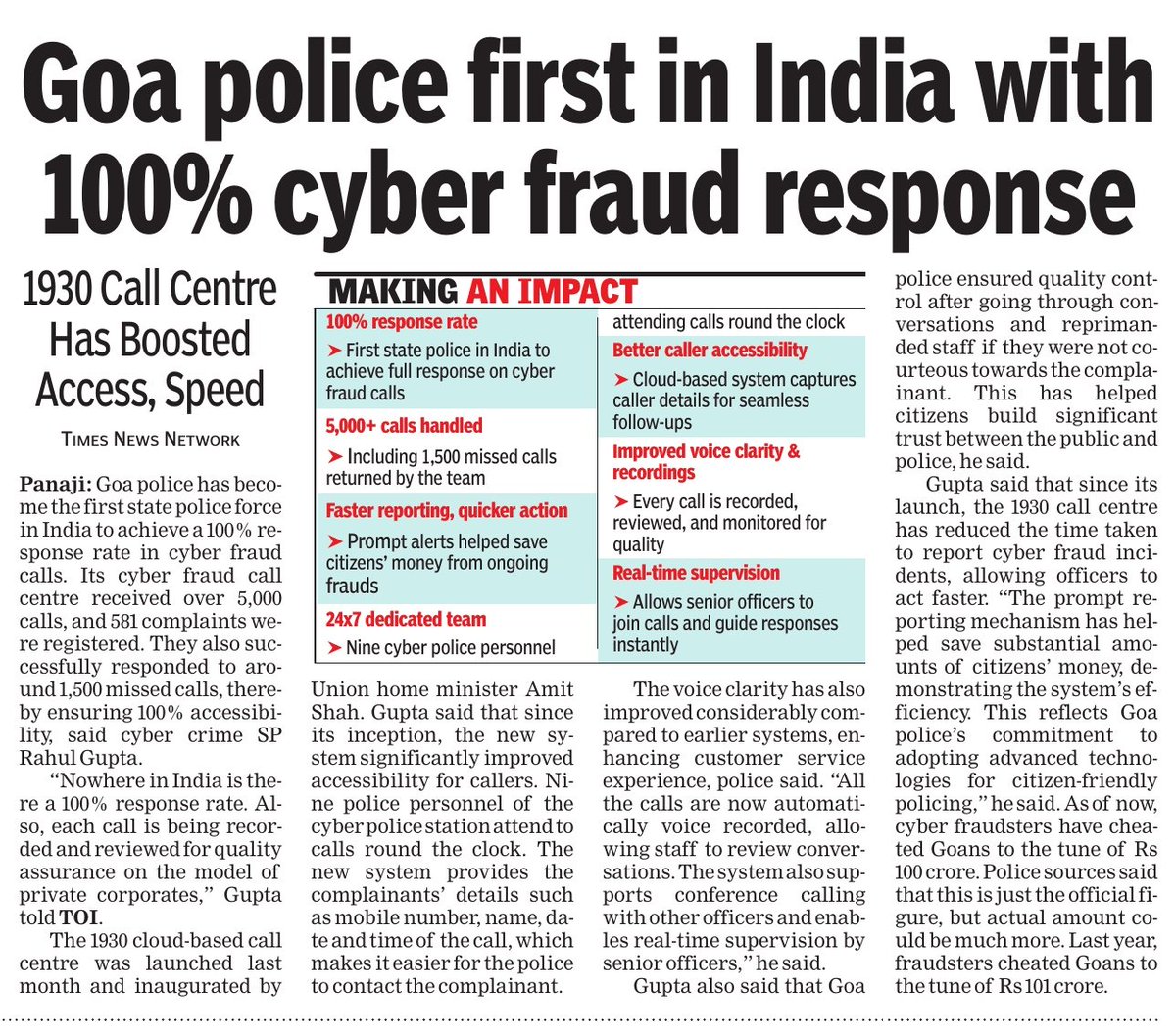 Lage Raho 
<a href="/SPCyberGoa/">Cyber Surakshit Goem</a> <a href="/spnorthgoa/">SP North | Goa Police</a> <a href="/RahulGuptaIPS/">Rahul Gupta</a> and your dedicated team of Cyberyodhas...
Who says planning, dedication, commitment and hard work does not pay?
Here is the example. Goa Cyber police and Cyber volunteers have been generating awareness and alert about Cyberfrauds,