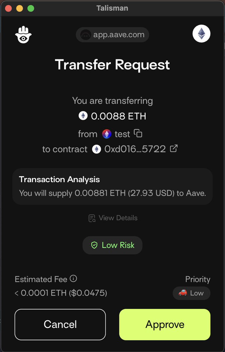 feliam's tweet image. Everybody should shift right now to @wearetalisman. It’s the only wallet I know that actually decodes every transaction into plain English. This is how all wallets should work. The future is now. #devcon