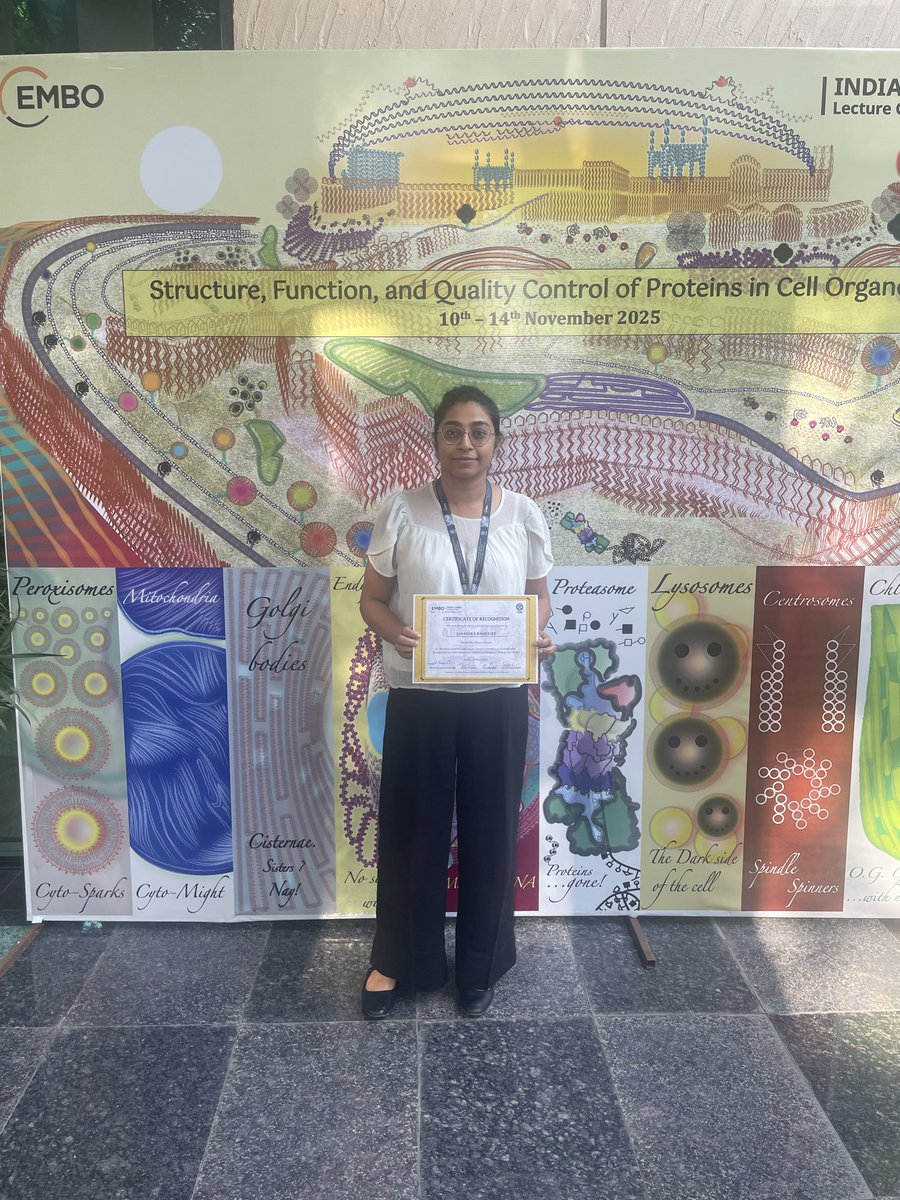 SayanikaIndia's tweet image. #EMBO Lecture courses are always fantastic. I have recently attended #emboccmb25. Learned a lot from excellent talks, met so many great people. Finally awarded with a #posterprize. What a wonderful experience! 😊