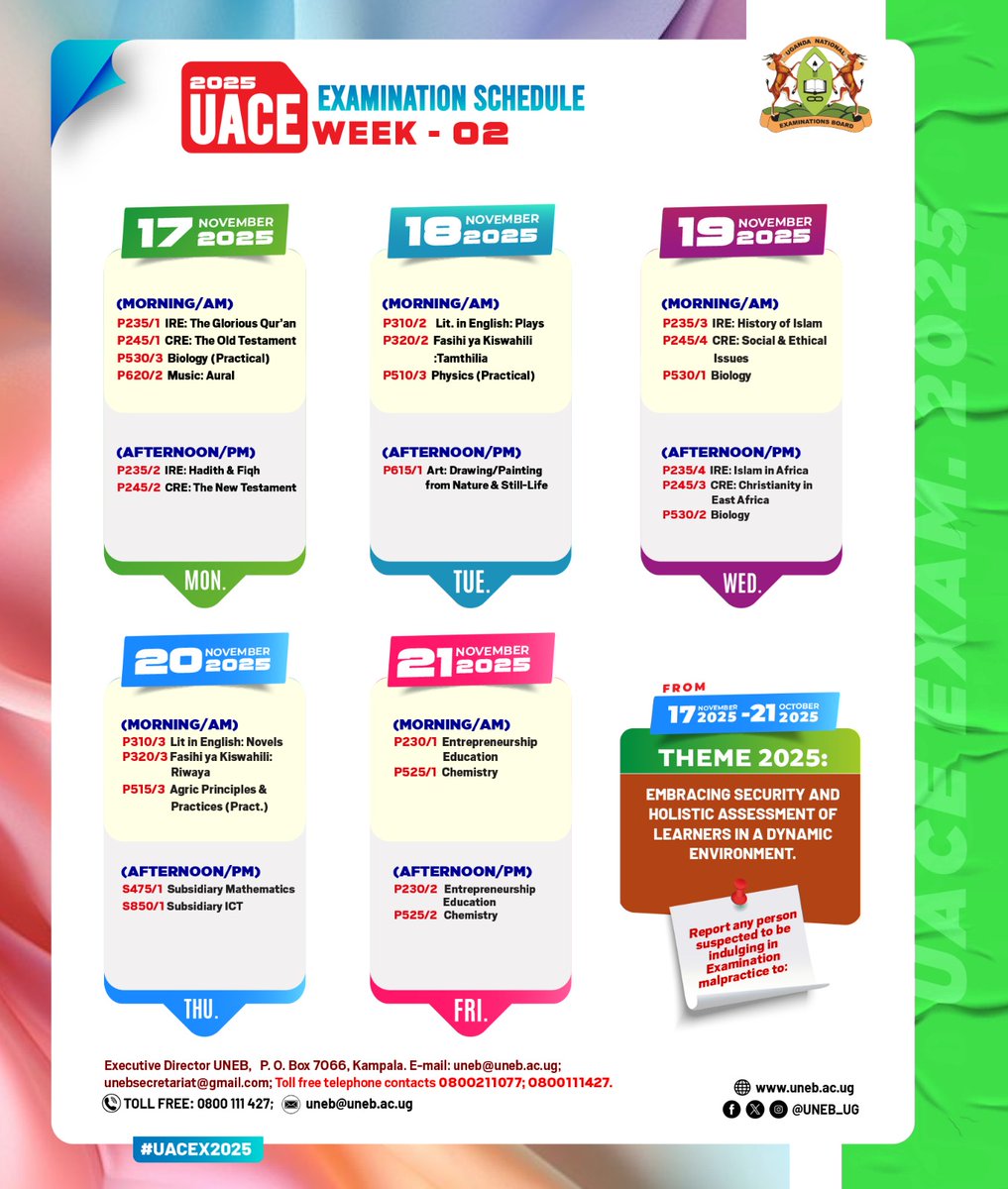 Uganda National Examinations Board tweet media