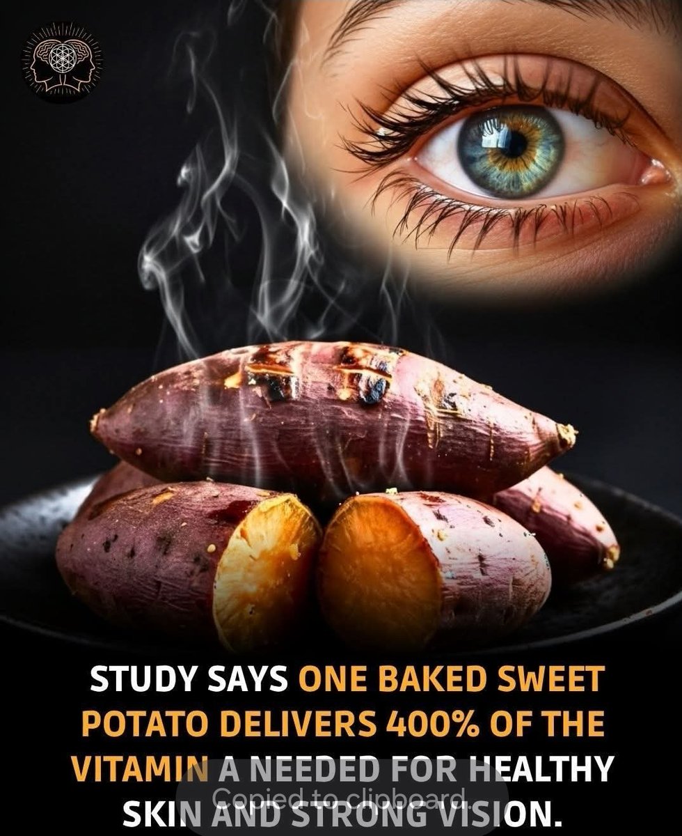 ChHaseebSarwar's tweet photo. One simple food. One powerful benefit.

A baked sweet potato is more than just a tasty side dish it’s a nutritional powerhouse. According to recent research, eating just one provides 400% of your daily vitamin.

 #SweetPotatoPower #VisionBoost #SkinHealthTips #MindMirror https://t.co/SE6A9y4mgl