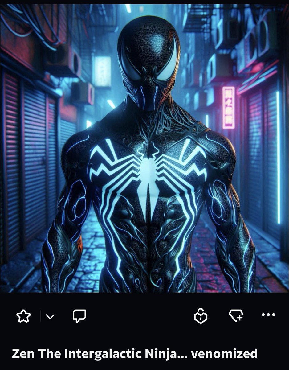 How cool is this digital painting of a Venomized Zen Intergalactic Ninja by Brennan Neil MacDonald?