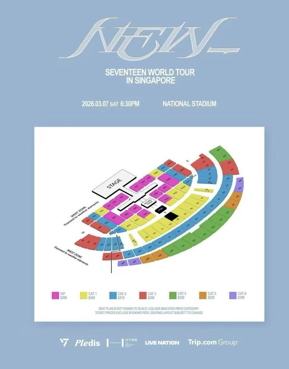 SVT SEVENTEEN WORLD TOUR [NEW_] IN Singapore concert ticket 세븐틴