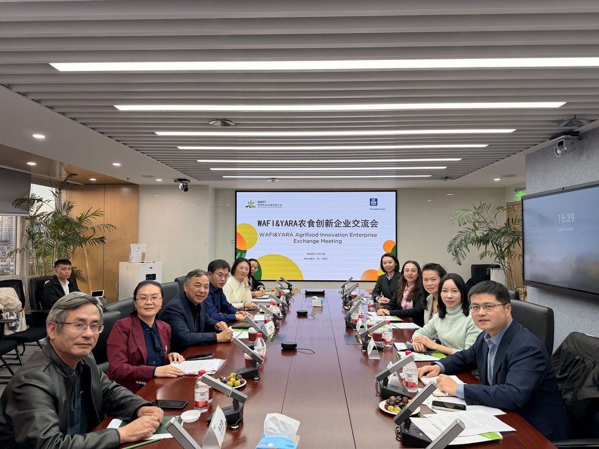 Thrilled to have successfully convened the #WAFI &amp; <a href="/yara/">Yara International</a> Thryve Innovation CoLab Agrifood Innovation Enterprise Exchange Meeting at WAFI Beijing HQ. Details: linkedin.com/feed/update/ur…