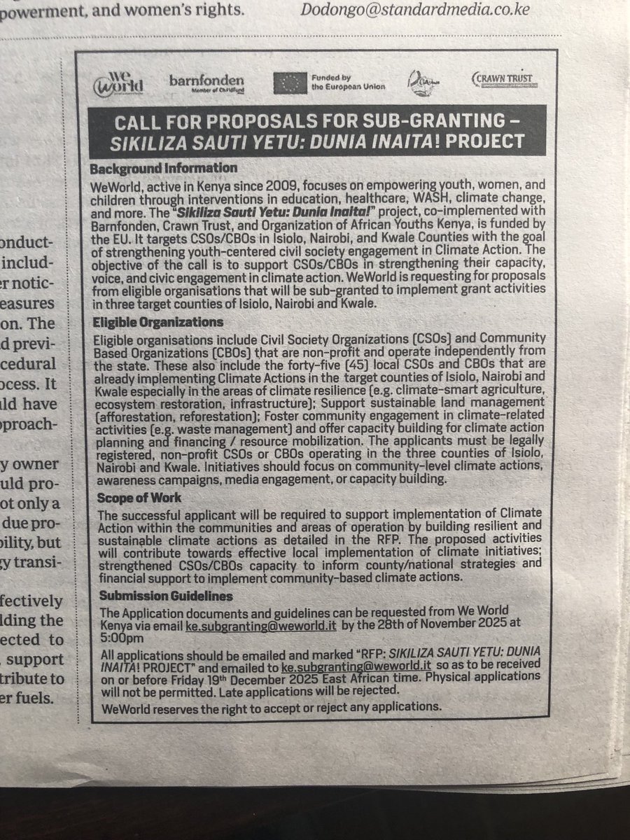 Great opportunity: The European Union funds youth for climate action. Apply before 19 December! 👍