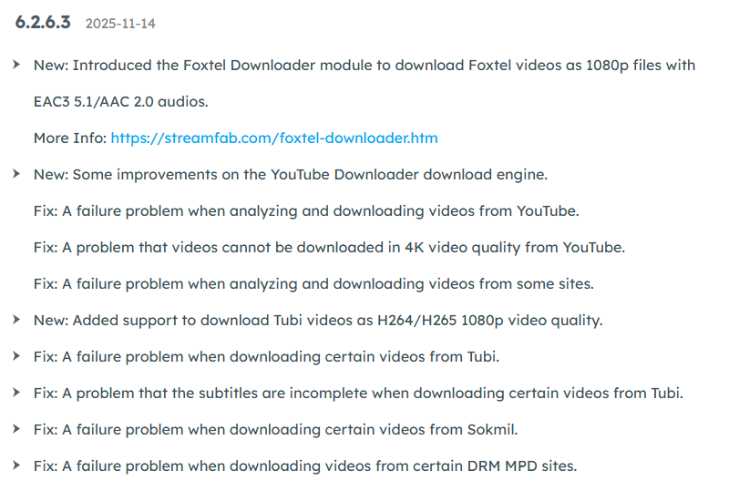 🚀 StreamFab 6.2.6.3 is here!     
🔧What’s New &amp; Fixed: streamfab.com/downloader-new…  Download Here: streamfab.com/download-downl… #StreamFab #Downloader #4K #DolbyVision #Netflix #Hulu #DisneyPlus #amazonprimevideo #Crunchyroll