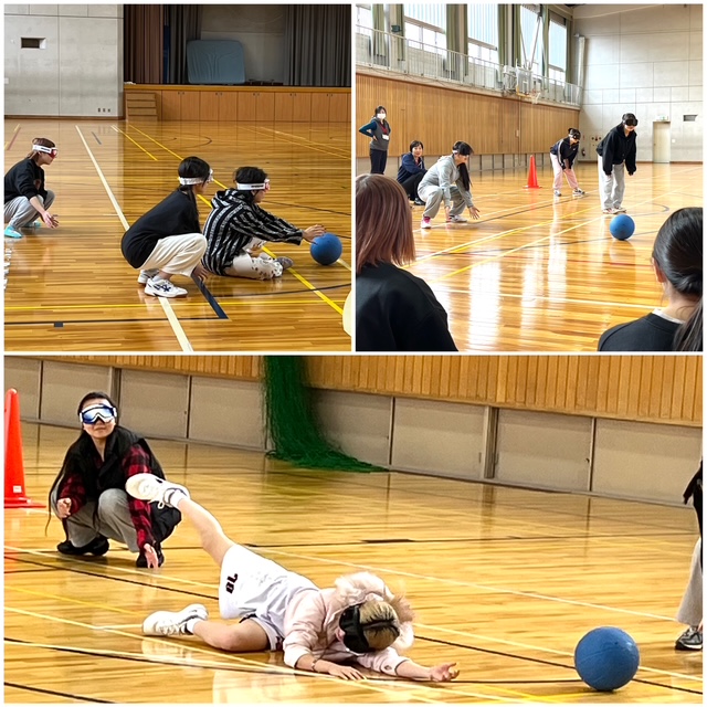 gwcadms's tweet image. 【授業紹介】スポーツ健康科学演習ⅡA
パラリンピアンのゴールボール選手である高田朋枝さん方にお越しいただきました。
目隠しになるゴーグルをすると、頼りになるのは音と声のみ。
見えない中でゴールされないように、みんな真剣！
貴重な体験ができました！
#学習院女子大学 #GWC #学女 #学習院