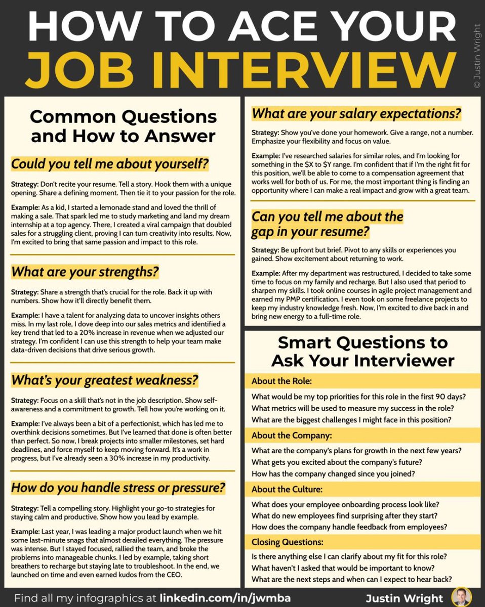 selinatasnim1's tweet image. I’ve assessed 100s of candidates for high-stakes roles.

The job doesn’t always go to the most experienced:

It goes to the best-prepared.

Thank you, Justin Wright, for sharing these tips.

Here are 6 common interview questions to nail:

1. Like 
2. Comments &quot;job&quot;
3. Must…
