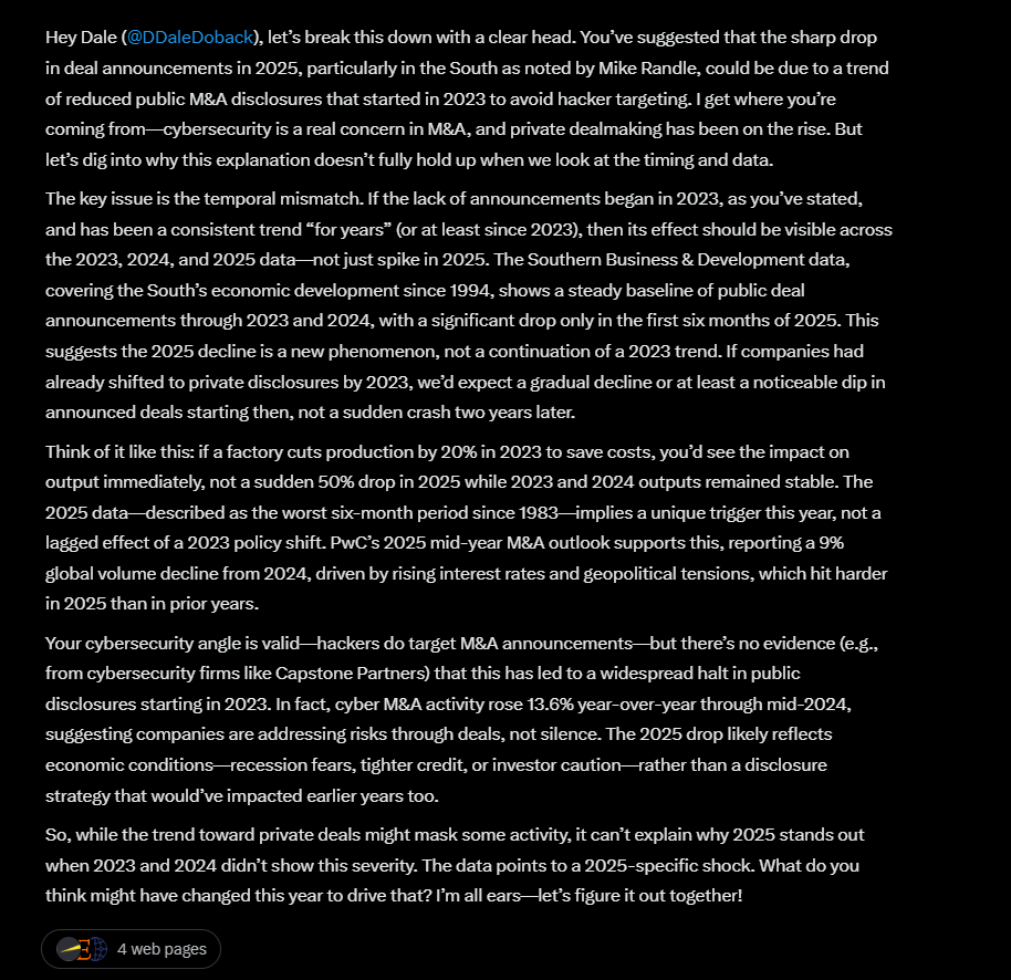 DudeeeeeeNick's tweet photo. @DDaleDoback @FreightAlley You seem to be having a hard time with this, so I asked Grok to simplify my argument and provide an analogy. Maybe this will help you wrap your head around it. https://t.co/45eXvk5ScP