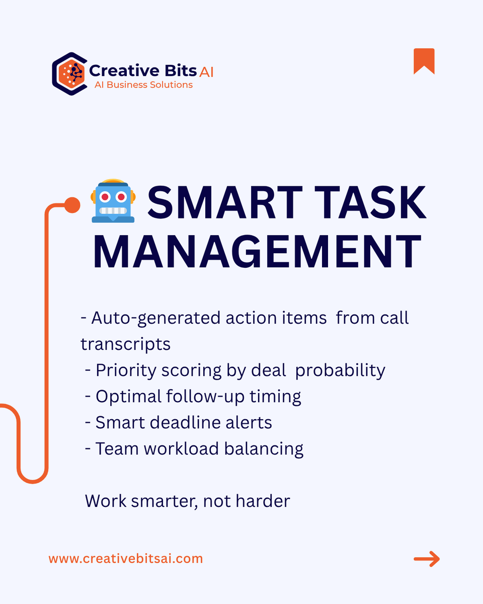 CreativeBitsAi's tweet image. 💼 Supercharge sales with AI-powered intelligence!

🎯 Auto-generate tasks from call transcripts
📊 Real-time sentiment &amp;amp; buying signals
🤝 Predict churn &amp;amp; identify upsells

🚀Learn More:#SalesEnablement #AIforSales 

#SalesTechnology #RevenueGrowth #SalesProductivity #B2BSales