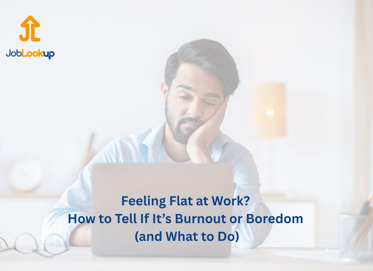 JobLookupGlobal's tweet image. Flat at work? 😩 Burnout or boredom - know the difference, reclaim your spark! ⚡
🔗joblookup.com/explore/feelin…
#WorkLife #Motivation #Burnout #CareerGrowth