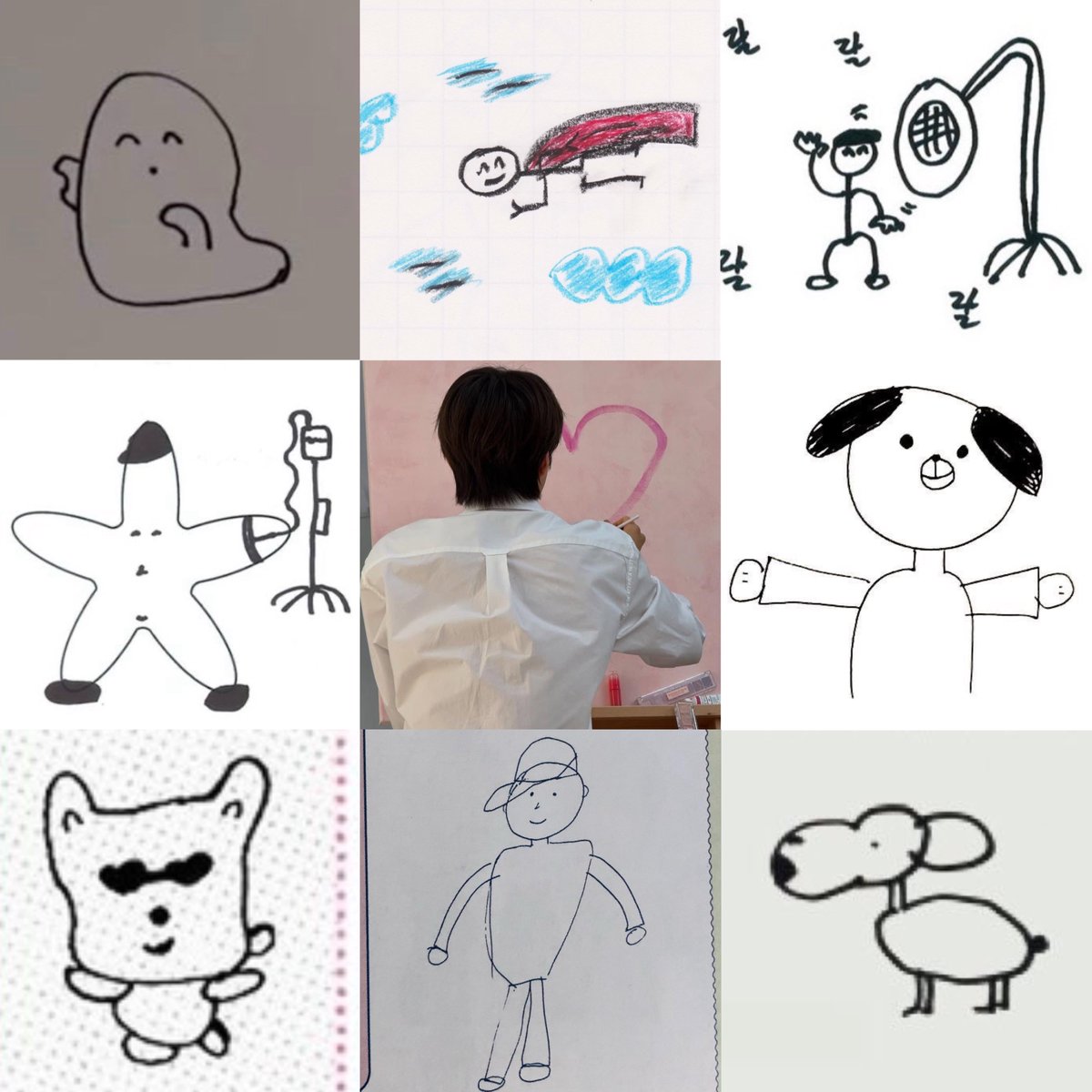 Jungwoo’s drawings. Cutie 😭