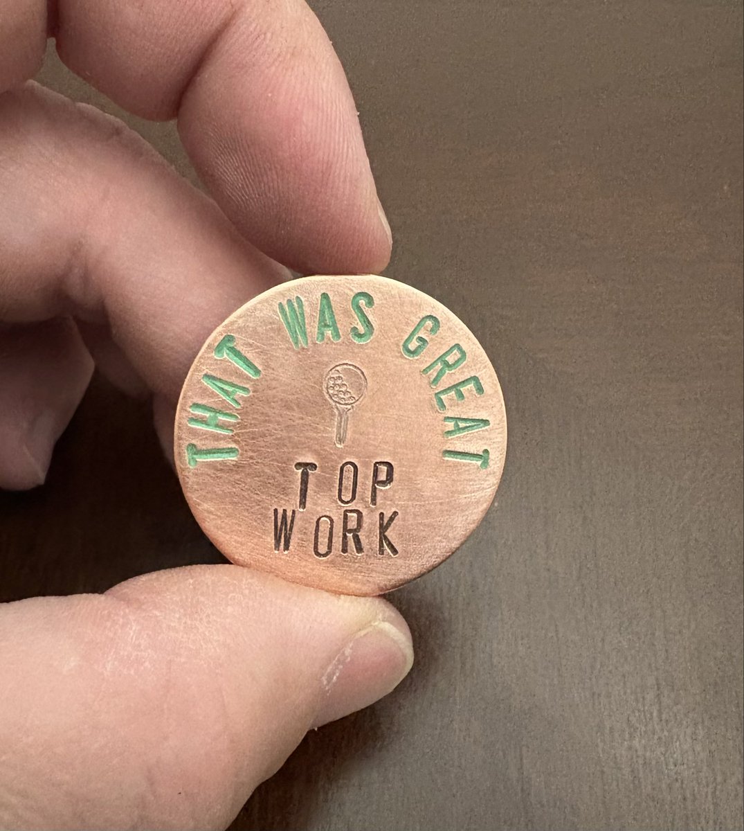 OffTheStickGolf's tweet photo. Made this ball marker. Inspired by @PeterFinchGolf 😂 https://t.co/BWU5DSCrQf