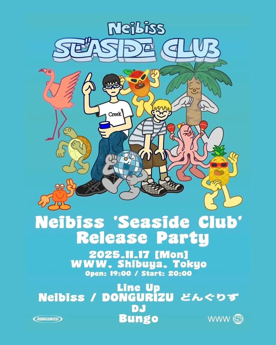 yutaka_kiichi's tweet photo. Today! who's ready!?๐๐ด๐ฆ๐ป
โYou can still get tickets!! ๐๏ธ
Neibiss 'Seaside Club' Release Party
17 Nov 2025 mon
๐WWW, SHIBUYA
open7pm / start8pm
๐๏ธ https://t.co/DmjBjuvSvs
@_ratiff_ @hyunis1000 #Neibiss #DOMBIESS @WWW_shibuya @dongurizu @chomo_japan #DONGURIZU #ใฉใใใใ https://t.co/lCynIVRCHo