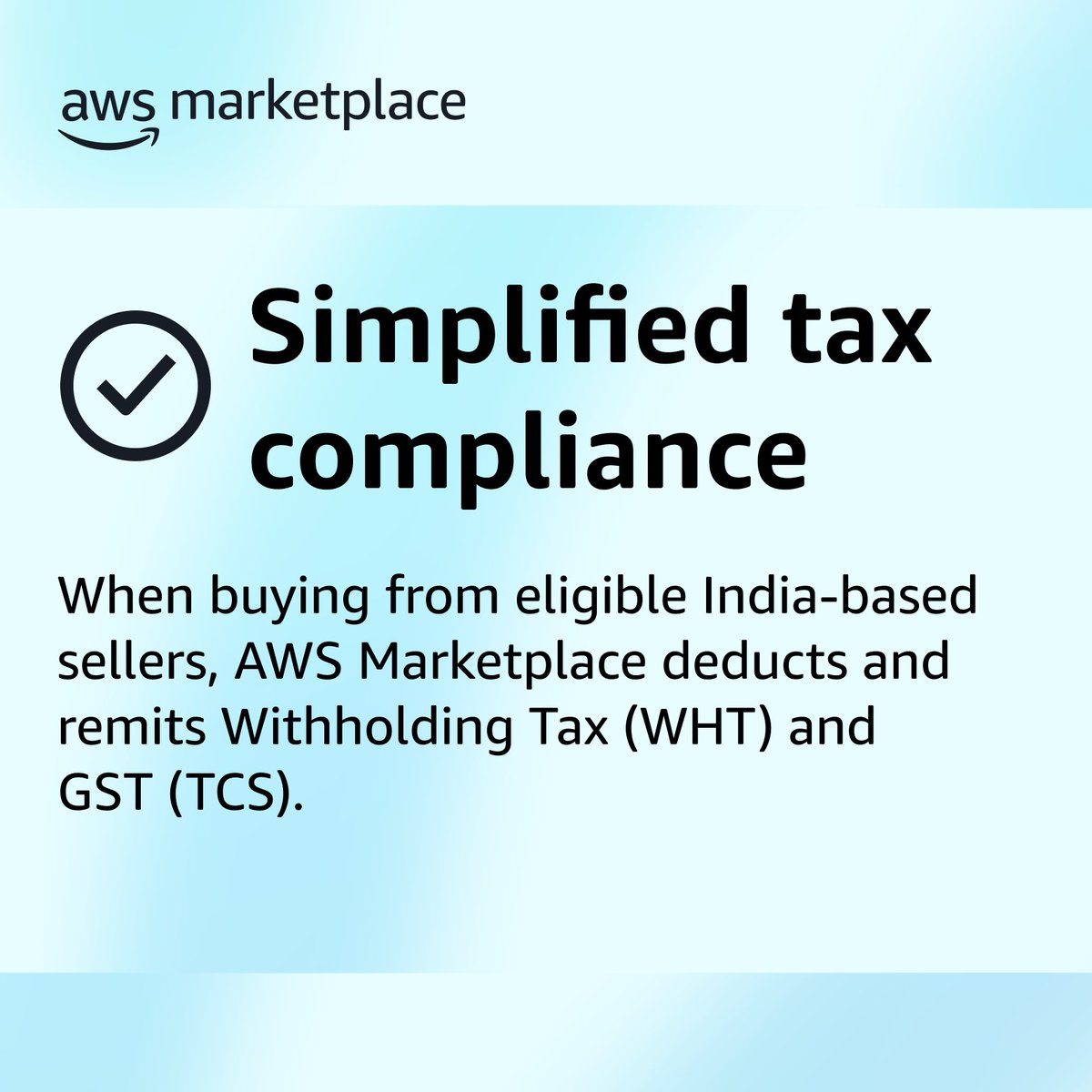 AWSCloudIndia's tweet image. Big news for #AWS customers in India! 

You can now buy from India-based sellers in #AWSMarketplace with: 
• INR billing and payments 
• Consistent invoicing from AWS India 
• New solutions available from local sellers 

Discover &amp;amp; deploy faster with simplified compliance!…