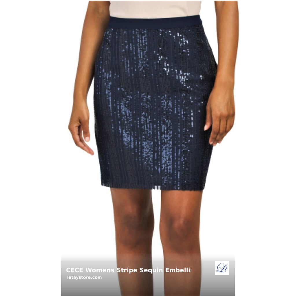 Turn heads with the CECE Women's Stripe Sequin Embellished Mini Skirt! 🌟 Perfect for those special occasions where you want to dazzle, this skirt is a showstopper! Grab it for just $42.00 &amp; shine on! ✨ #Mini #Party #Sequin #Skirt shortlink.store/l-kbagwuynjf