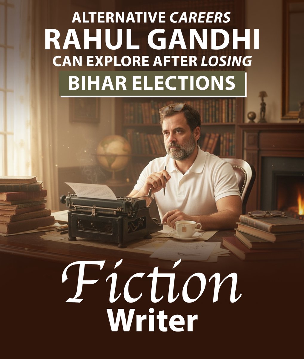 BJP4India's tweet image. Here’s a list of career paths Rahul Gandhi might actually ace…😎

Because clearly, the current one isn’t working! 🤣