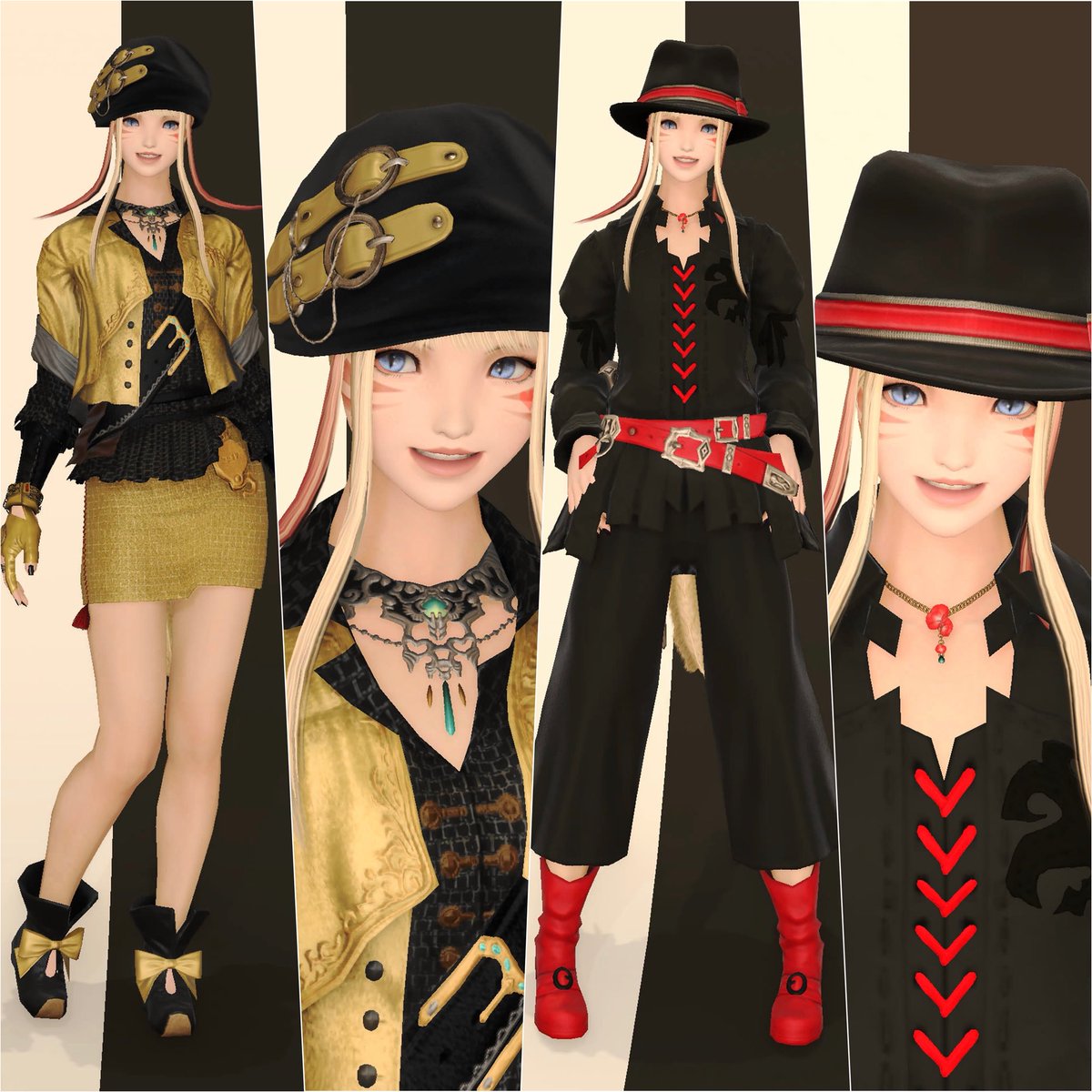 Sophia_VerFF14's tweet image. 昨日はFCイベントで、ファッションショーを開催しました🙌✨

モデルさん総勢10名、審査員ありで
2種類のミラプリを披露してもらって優勝者を決める大会です🏆✨

モデルさんのウォーキングも良かったし、
観客もたくさん来てくれてすごく盛り上がりました🤭♪

ちなみに私のミラプリはパリコレ風……