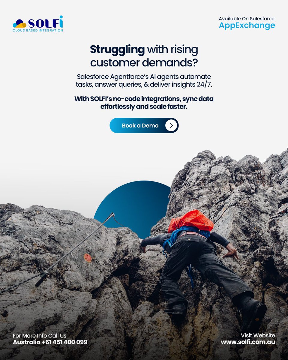 SOLFI_SF's tweet photo. Ready for faster AI-driven decisions and seamless automation? Agentforce and SOLFi bring autonomous AI agents that transform operations and boost efficiency. Book your demo today!
#Agentforce #Salesforce #SOLFI #Automation #LeadGen https://t.co/ft3ALtzJVC