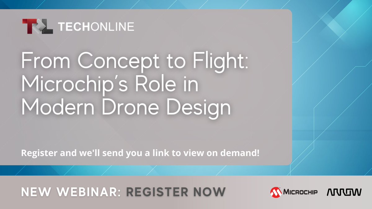 Join us for a 60-minute webinar tailored for design engineers in the drone industry.
➡️ Save Your Seat: arw.li/60127K3Xp

#Sponsored by <a href="/MicrochipTech/">MicrochipTechnologyInc.</a> and <a href="/ArrowGlobal/">Arrow Electronics</a>