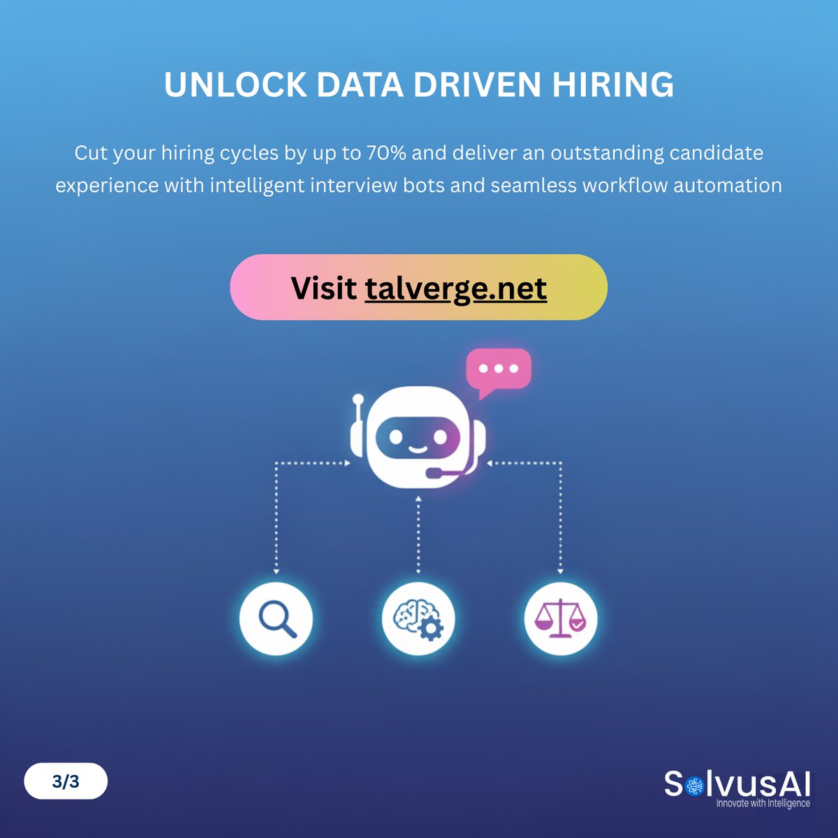 SolvusAi's tweet image. In today’s talent race, speed + accuracy win. 

AI interview bots help you hire top talent before competitors do.

🔗 talverge.net | ✉️ info@solvusai.com | 📞 +91 74113 73073

#Recruitment #SemanticAI #SolvusAI