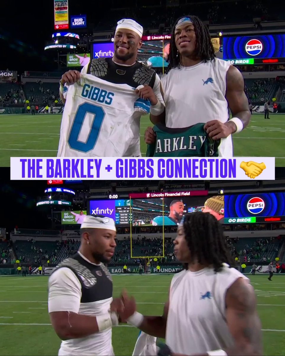 Saquon Barkley and Jahmyr Gibbs jersey swap🥹🫶🏽 #FlyEaglesFly #OnePride