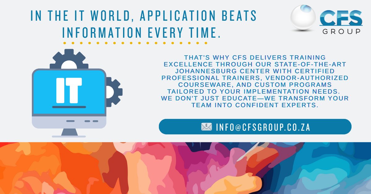 cfs_software's tweet image. Application wins in IT. 💡
CFS powers your team with certified training and real-time analytics to boost performance, wellbeing, and collaboration.
#TrainingExcellence #ITTraining #WorkforceAnalytics #CFS