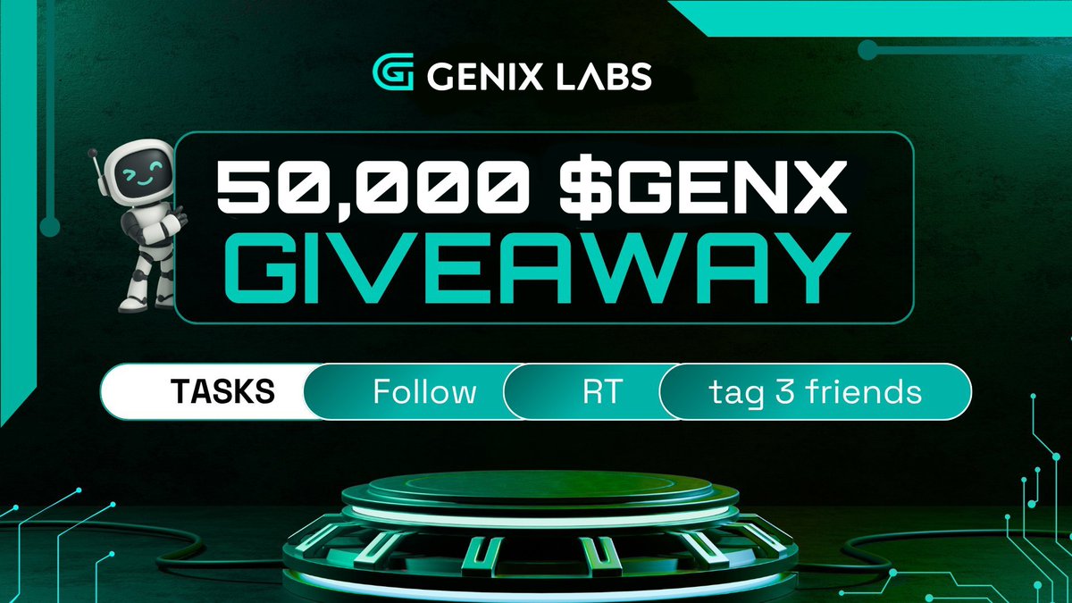 GenixLabs_'s tweet image. GENIX LABS GIVEAWAY AIRDROP!
We’re launching a massive drop of 50,000 $GENX to the community! 💥

🎁 To Participate:
1️⃣ Follow
2️⃣ Retweet
3️⃣ Tag 3 friends
Drop your $SOL address
Don’t miss this chance to secure your share of the $GENX airdrop — move fast! 💎🚀
#GENX #GenixLabs…