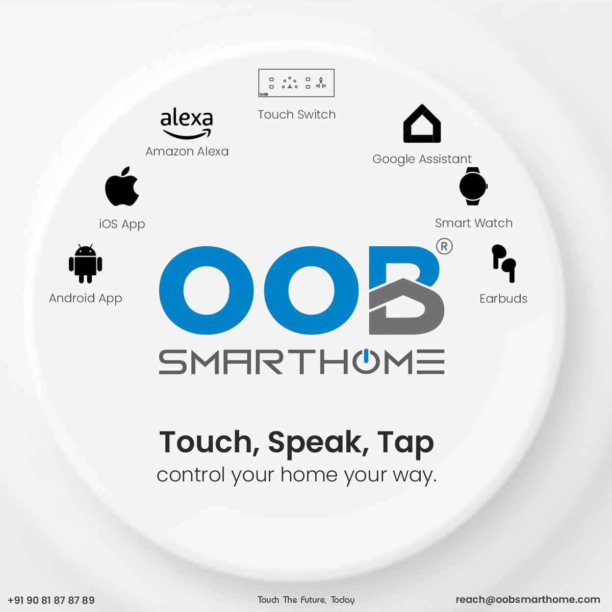 OobSmartHome's tweet image. Touch, speak, tap — control your home your way.
Control your home appliances 9 different ways — Touch Switch, IR Remote, Voice Control, Mobile App, Smart Watch &amp;amp; more
👉 Switch to Smart. Switch to OOB.
#OOBSmartHome #9WayControl #SmartHomeTechnology #SmartLiving #HomeAutomation
