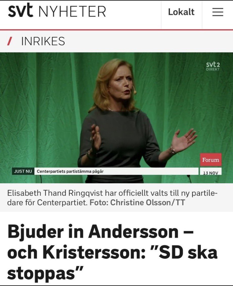 Edward_Norden_'s tweet image. Att rada upp Sveriges problem idag - från gängkriminalitet, infiltration av myndigheter, energibrist, skola, krig i närområdet etc - och komma fram till att fokus på att ”stoppa SD” är viktigast.. 
Det är svårt att ta på allvar. 

Det forna bondepartiet har tappat markkontakten.