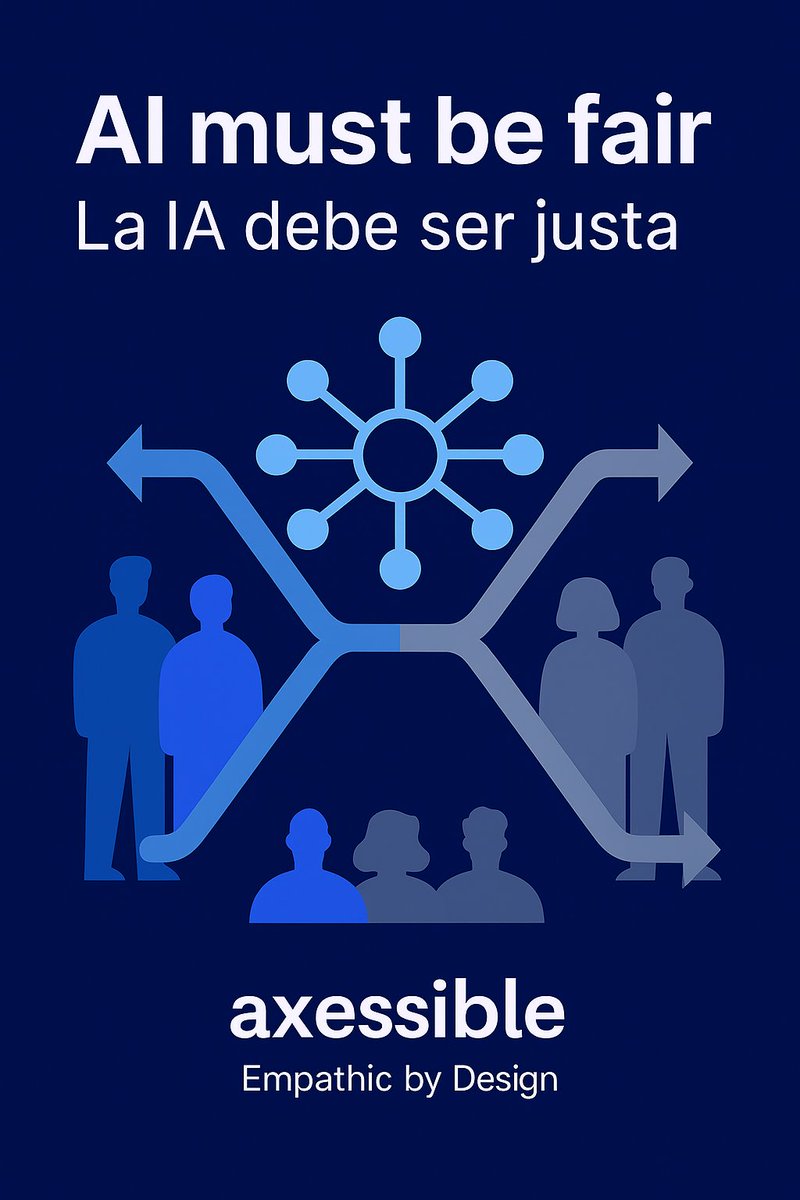 AiAxessible's tweet image. Algorithmic bias excludes real people.
💬 Los sesgos algorítmicos dejan fuera a millones.
#AxessibleAI #EthicalAI #DiversityInTech