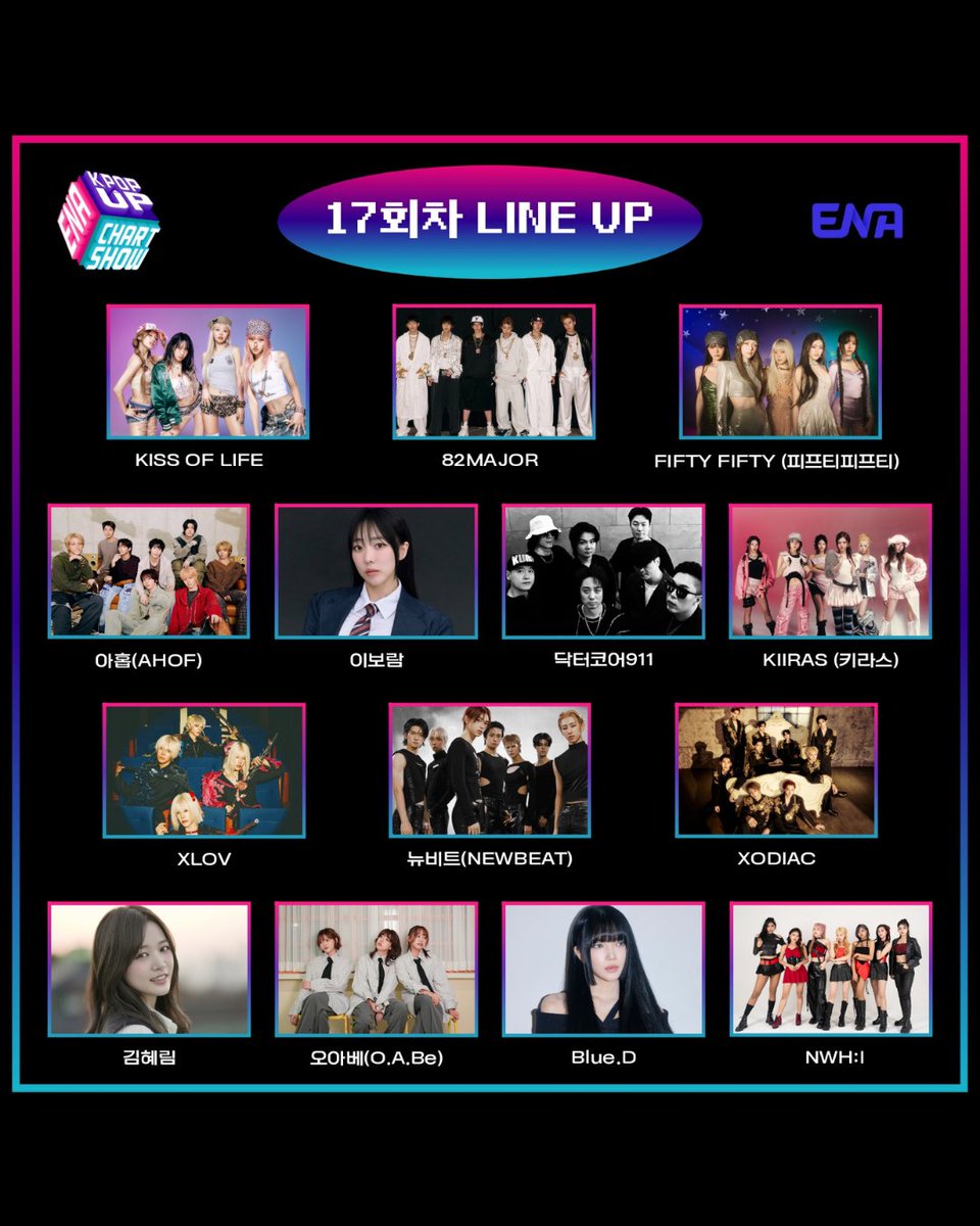 GTTOUR_Global's tweet photo. [MUSIC SHOW]

✨ENA K POP UP CHART SHOW✨
📅November 19th, (Wed)
📍 Ilsan Bitmaru Broadcasting Support Center

⋆ ˚｡⋆୨Special MC୧⋆ ˚｡⋆
#AHOF #JEONGWOO & #WOONGKI 

❤️‍🔥Lineup : #KISSOFLIFE #AHOF #82MAJOR #FIFTYFIFTY #KIIRAS #XLOV #NEWBEAT #XODIAC #LeeBoram #DrCore911 #KimHyerim #OABe #BlueD #NWHI

Don’t miss out on this exclusive opportunity to see your bias up close!

Book Now at 🔻
https://t.co/HPOaLfJ7nT

For any inquiries 🔻
WhatsApp ➡️ https://t.co/znG4U8kcJY
KKT ➡️ https://t.co/2VEWGfvCFc