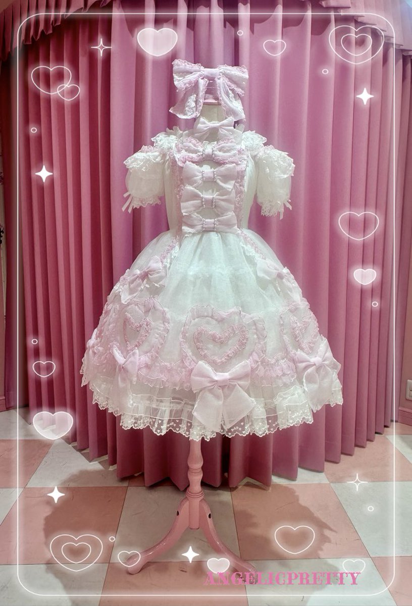 d*9様 angelic pretty Pinky Doll Dress シロ ᧔❤︎᧓••┈┈┈┈••᧔❤︎᧓ 𝓟𝓲𝓷𝓴𝔂 𝓓𝓸𝓵𝓵 𝓓𝓻𝓮𝓼𝓼 𝓢𝓮𝓽