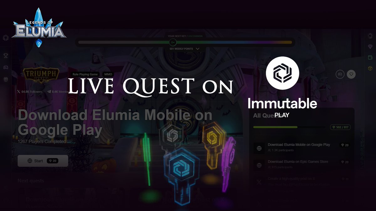 Triumph_Games's tweet image. Play and earn gang 

Don’t forget to check out our games on @Immutable and complete your daily’s rn!! 

Keep cooking gang 🤝🤝👑