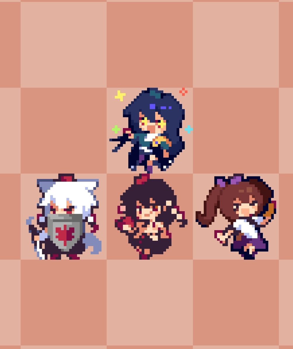 #東方Project #pixelart #射命丸文 #飯綱丸龍 #姫海棠はたて #犬走椛