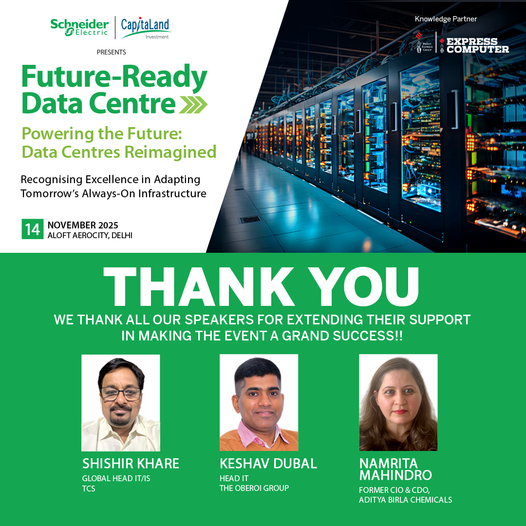 ExpComputer's tweet image. We thank all our Speakers for extending their support in making the event - A Grand Success!

Future-Ready Data Centre | 14th November 2025 | New Delhi | Presented by @SchneiderElec &amp;amp; @CapitaLand | Knowledge Partner: #ExpressComputer

+ Shishir Khare, Global Head IT/IS, #TCS
+…