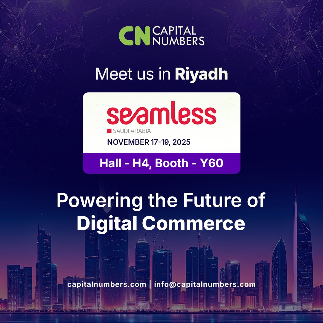 _CNInfotech's tweet image. Capital Numbers is live at #Seamless #SaudiArabia 2025.

📅 Nov 17–19, 2025
📍 Hall H4, Booth Y60

We’re showcasing:
✅ AI-powered #DigitalEngineering
✅ Intelligent #Automation
✅ Scalable #CloudSolutions
✅ Enterprise platforms
✅ Next-gen CX

Meet our leadership team on-site.