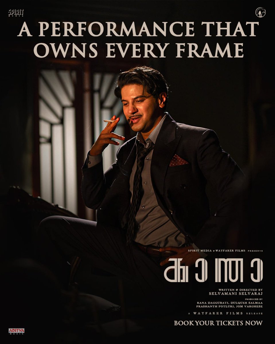 dQEffectzKerala's tweet photo. #Kaantha is more than just a movie... it's an experience! 🔥 Book your tickets now! https://t.co/iC5cSvh0Ar