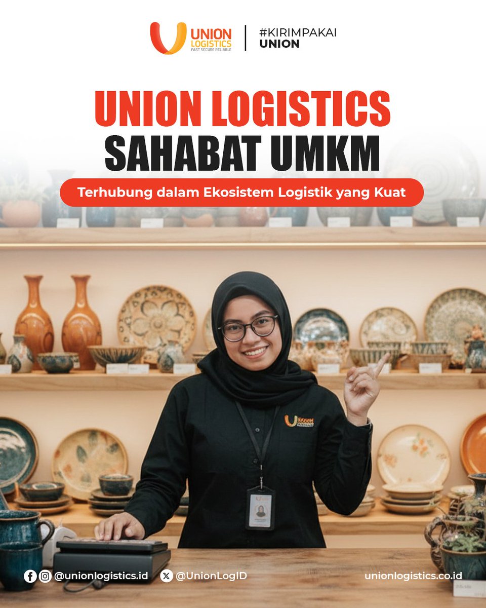 UnionLogID's tweet image. Bersama Union Logistics, UMKM tidak berjalan sendiri. Dari gudang ke pelanggan, dari ide jadi peluang.

Kami hadir sebagai sahabat yang menghubungkan, memperkuat, dan mendorong tumbuhnya ekosistem logistik yang solid. Karena kemajuan UMKM adalah kemajuan kita bersama.